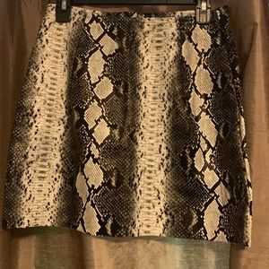 Fake snakeskin print skirt